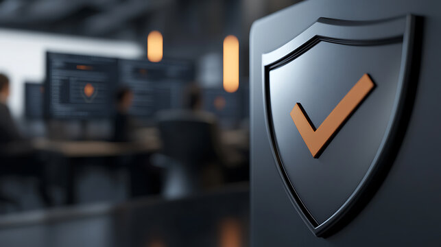 Shield checkmark, a visual emblem of digital protection. Symbolizes reliable security and robust cybersecurity measures, offering assurance against cyber threats.