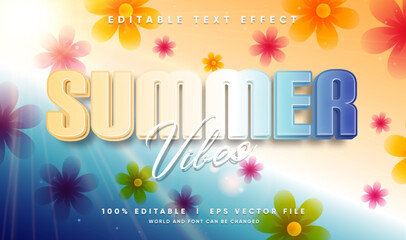 summer vibes vector text effect with modern style