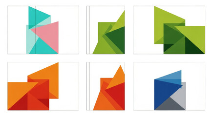 Geometric color shapes arranged in grid