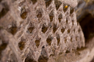 Aruchavank or the Cathedral of Aruch. Details. Aruchi saint gregory cathedral VII th century. Armenia.