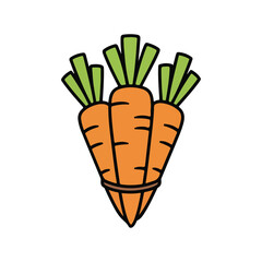 Fresh carrots bunch healthy vegetable food illustration