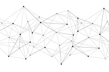Modern digital abstract network of connected nodes and lines data flow pattern for technology concepts