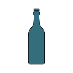 Simple blue glass bottle minimalist drink container illustration