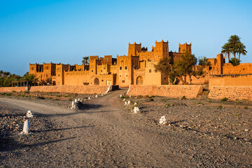 Kasbah Amridil, a historical fortified clay village in Skoura, Morocco