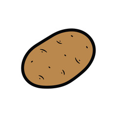 Fresh whole potato healthy vegetable food illustration