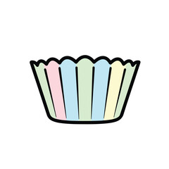Empty colorful cupcake liner baking cup illustration