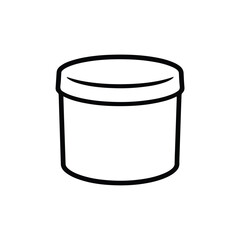  Simple round plastic container cup with lid design line illustration