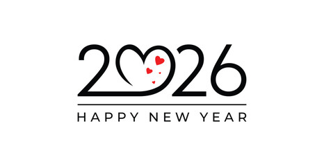 2026 Happy New Year. 2026 Love Logo Design. 2026 Happy New Year vector Logo Design.