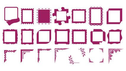 Set of swirl calligraphy frame design vintage frame set on pattern retro borders, decorative border vector