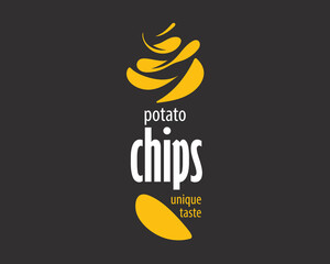 Vector hand-drawn potato chip logo
