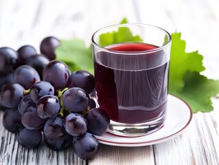 A grapes and grape juice in still life photography.