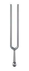 Aluminum alloy tuning fork isolated on transparent background. 3D illustration