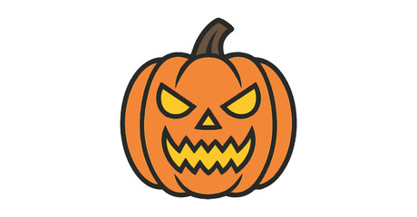 Scary Halloween Jack-o'-lantern Cartoon Icon
