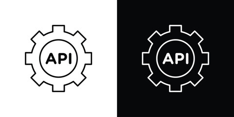 API icon pixel perfect. Outline symbol. Simple linear drawing.
