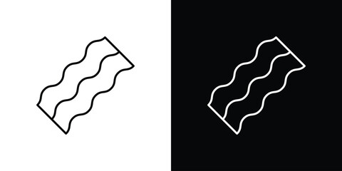 Bacon icon pixel perfect. Outline symbol. Simple linear drawing.
