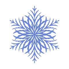Abstract blue snowflake. Christmas winter elegant design element. Vector