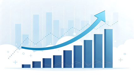 Business growth chart infographic vector illustration for financial success and market analysis