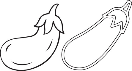 Brinjal line art vector 