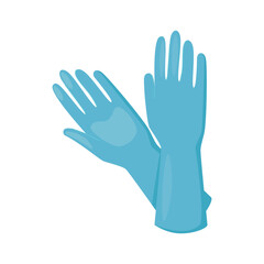 Medical nitrile gloves isolated on white background. Surgical latex gloves. Rubber gloves production. Doctor or nurse