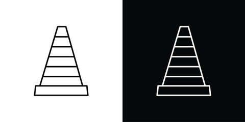 Construction cone icon pixel perfect. Outline symbol. Simple linear drawing.