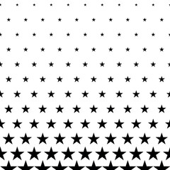 Seamless star pattern with fading effect. Geometric  black  white pattern. Gradient texture. Vector illustration.