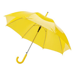 Vibrant Yellow Open Umbrella Isolated on Transparent Background