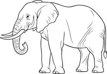 Fototapeta premium Elephant Silhouette Vector | Standing Elephant Clipart Design PNG