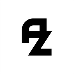 AZ logo design signature monogram handwriting vector graphic design