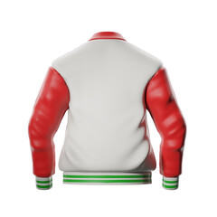 Men's Varsity Jacket Back Mockup. 3D Illustration