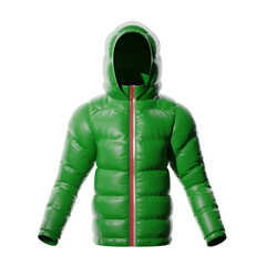 Christmas Puffer Jacket Mockup. 3D Illustration