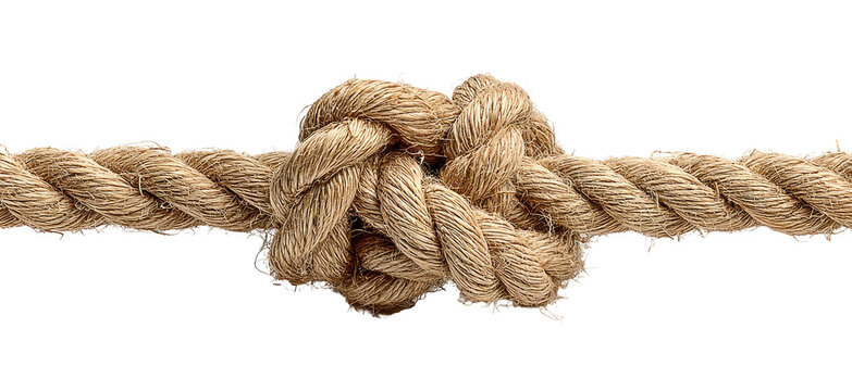 Beige rope with a tight knot