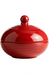 Shop red ceramic sugar bowl with lid kitchenware serving dish home decor online