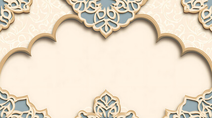 Elegant ornamental design featuring intricate floral patterns, gentle curves, and soft pastel color palette. Ideal for festive backgrounds, digital designs, or cultural themes.