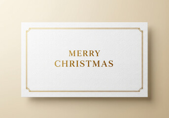 Obraz premium Elegant Gold Foil Christmas Greeting Card