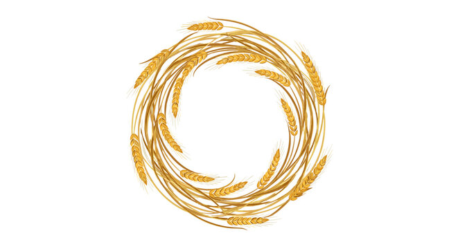 Golden Wheat Circle: A symbol of abundance and harvest, a circle of golden wheat, meticulously arranged to form a captivating and elegant design.