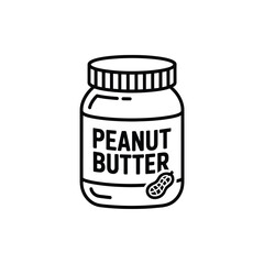 Simple line art illustration of a peanut butter jar