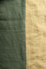 Yellow and green color Linen fabric texuture