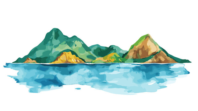 Los Roques Archipelago. Los Roques Archipelago hand drawn watercolor illustration