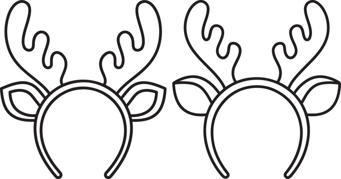 Two reindeer antler headbands silhouette
