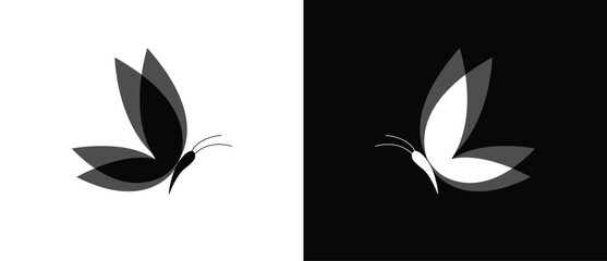 Butterfly icon with two tone. flat flying butterfly icon. Butterfly icon.