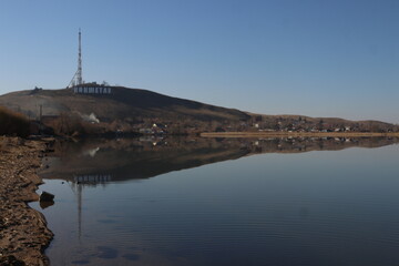 fishing boat on the lake