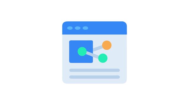 Flat Animation website with data connections and information display