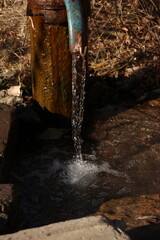water flowing from a fountain
