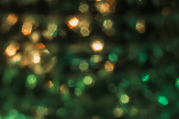 Green bokeh effect, festive New Year background image, Christmas decoration