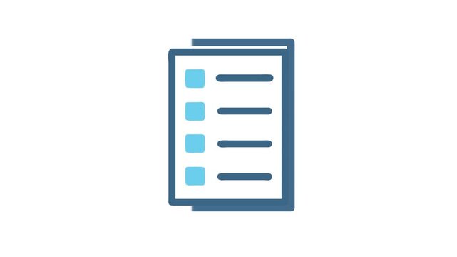 Simple Animation icon of a document with list items