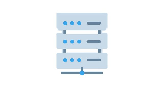 Isolated data server illustration for hosting and networking solutions