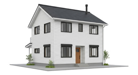 Modern Suburban Family Home Exterior Building Property Concept