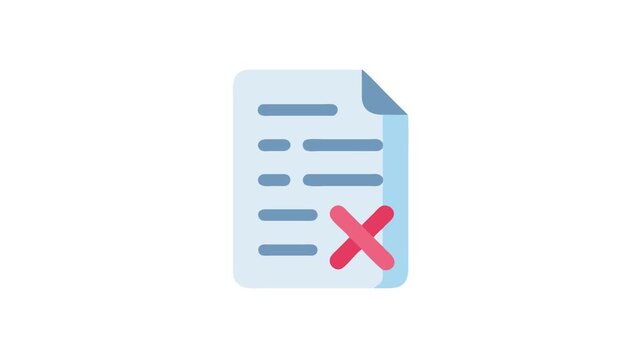 Rejected document icon signifying cancellation or error message alert