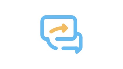 Message forwarding concept with speech bubble and arrow icon - Powered by Adobe