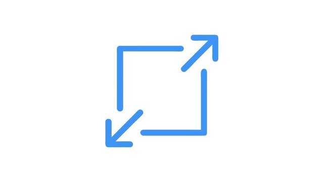 Blue Expand Icon On White Background Stock Image Illustration